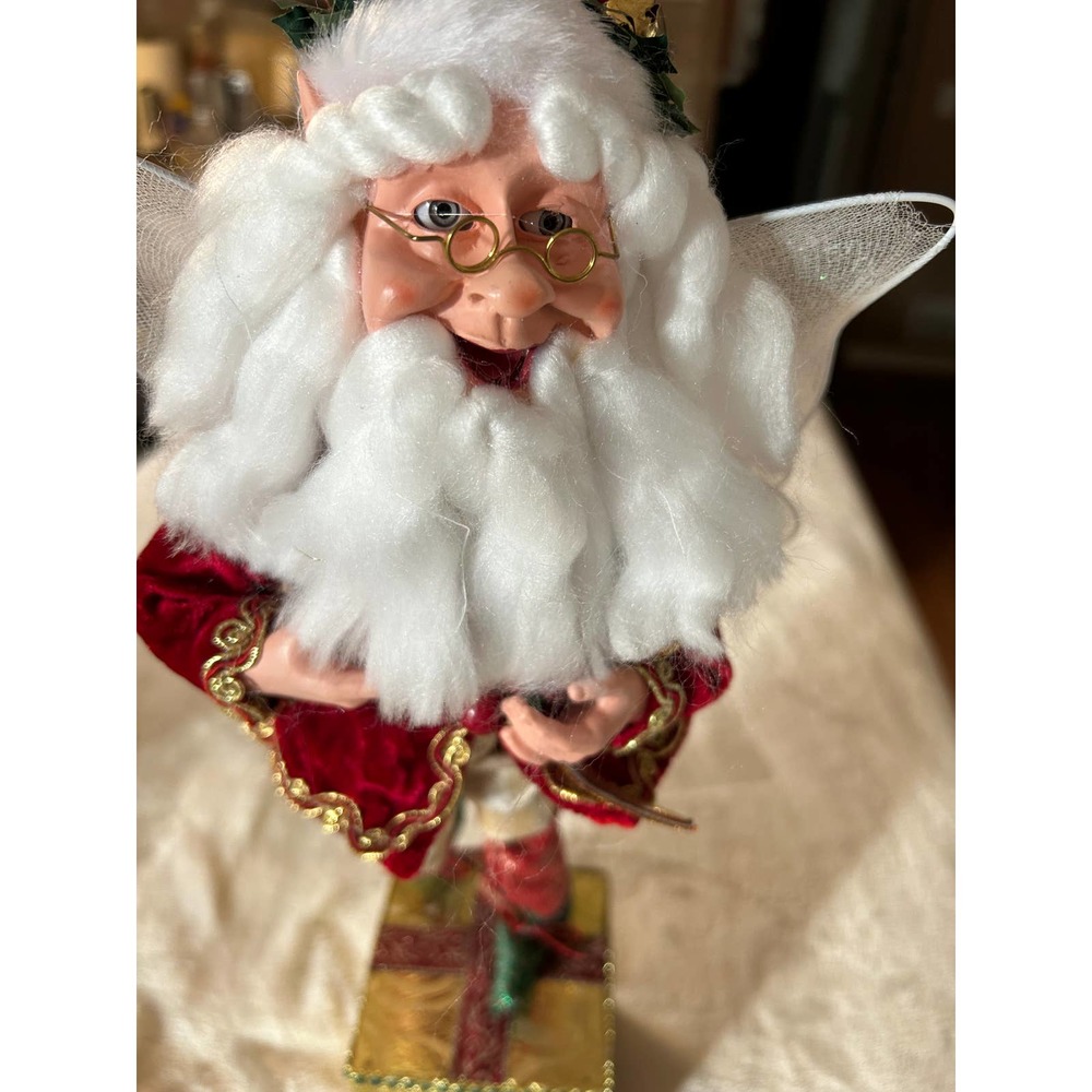 Mark Roberts Modern Fireplace Decor Santa Fairy Red Stocking Holder